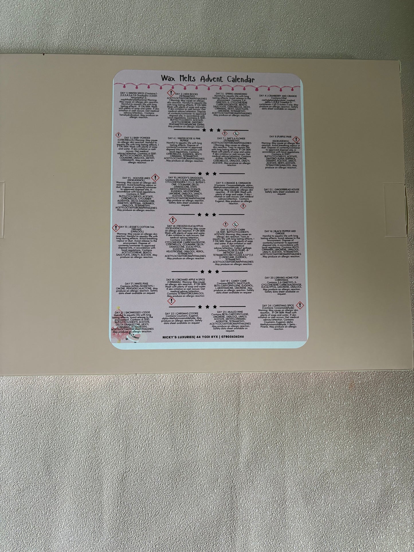 Wax Melt Advent Calendar